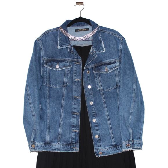 Mavi Jeans Light Wash Boyfriend Jean Jacket Large - Picture 1 of 3